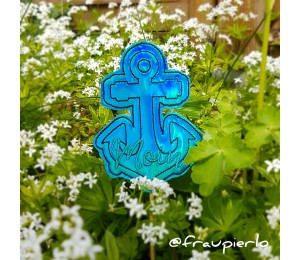 Stickserie ITH - Anker AHOI & MOIN - zum WENDEN plus ANHÄNGER, Appli & STECKER